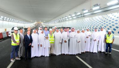 Opening the Main Tunnel in Onaiza Interchange as Part of Lusail Expressway