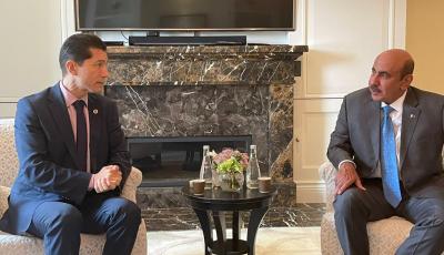  وزير المواصلات يجتمع مع نائب رئيس مجلس الوزراء البهامي ووزيرة المواصلات الصومالية وممثل جمهورية كوستاريكا في (إيكاو)