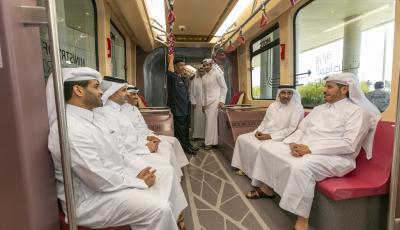 HE the Prime Minister Witnesses Test Operation of Automatic Rapid Transit System