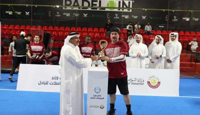 سعادته يتوج (القطرية) بطلا لبطولة كأس وزير المواصلات للبادل